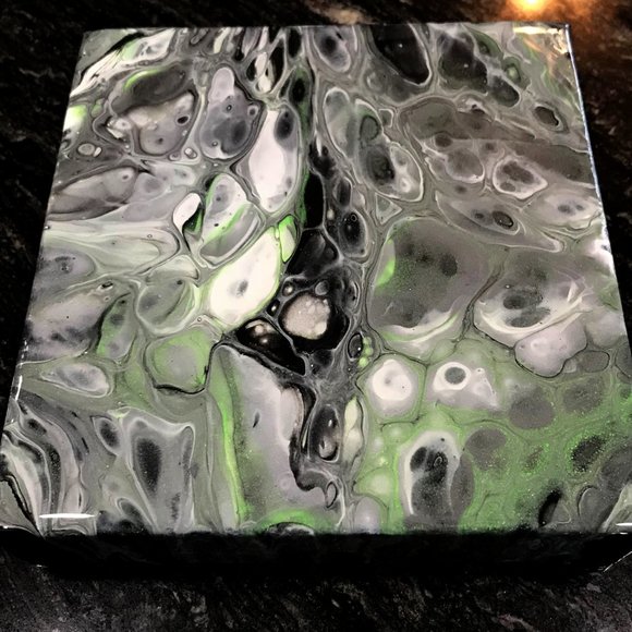 NWOT Fluid Art Abstract Painting, Acrylic Pour Art - Picture 3 of 12